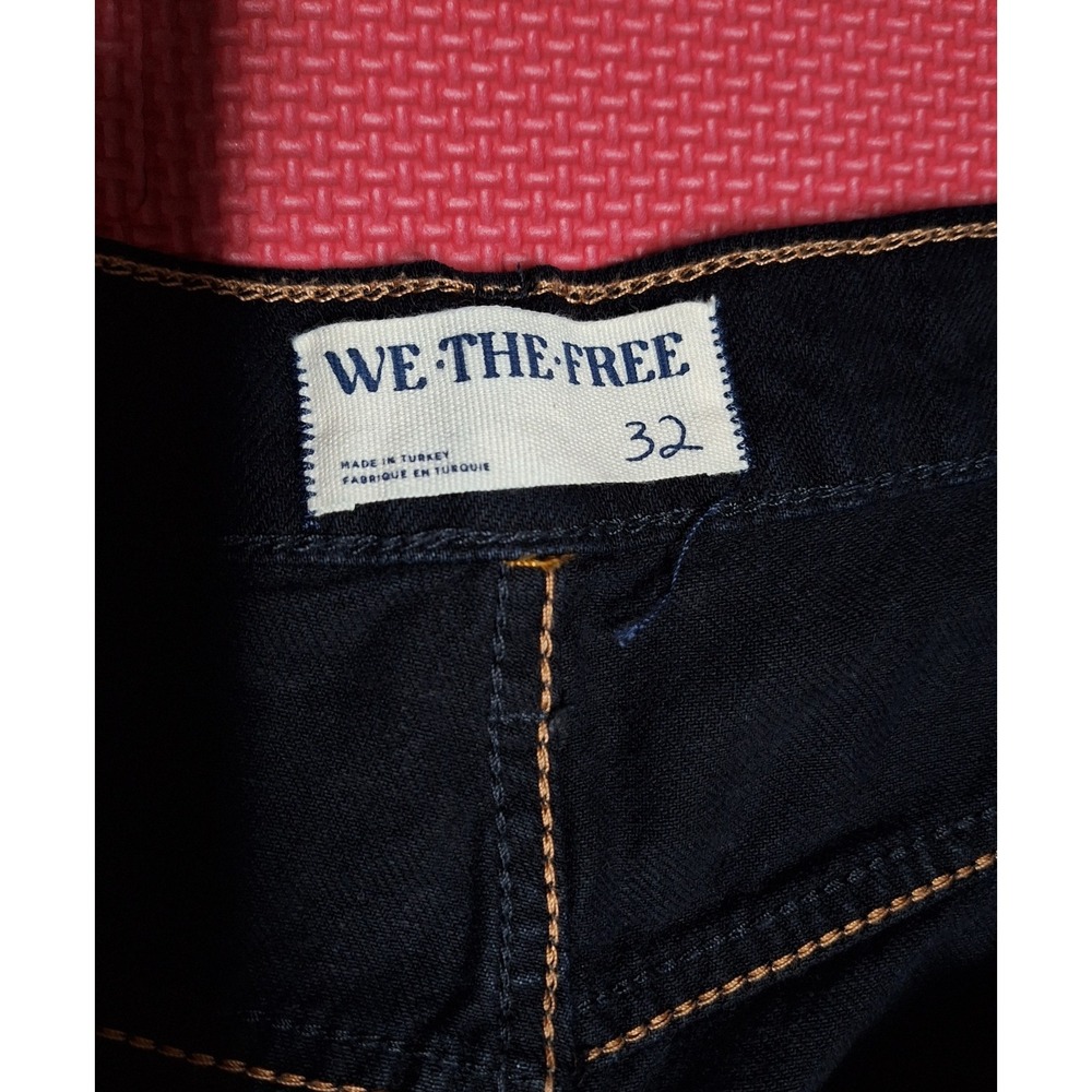 We The Free Barrel Leg Black Denim Jeans Wide Baggy High Waist Pants Woman Sz 32 - Picture 6 of 11